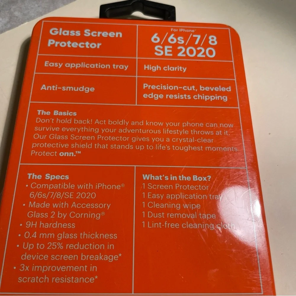 Onn Glass Screen Protector for iPhone 6/6s/7/8 SE 2020 new in package